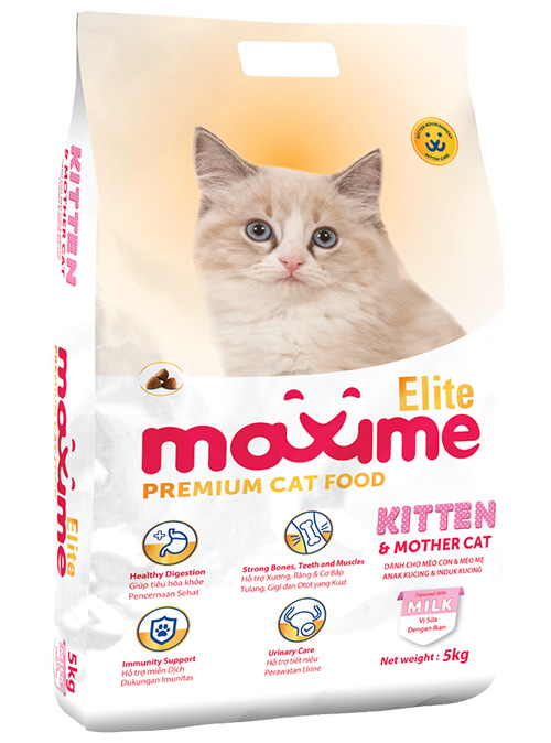 Maxime Elite - Premium Cat Food<br />
For Kitten & Mother Cat - Flavored with Milk